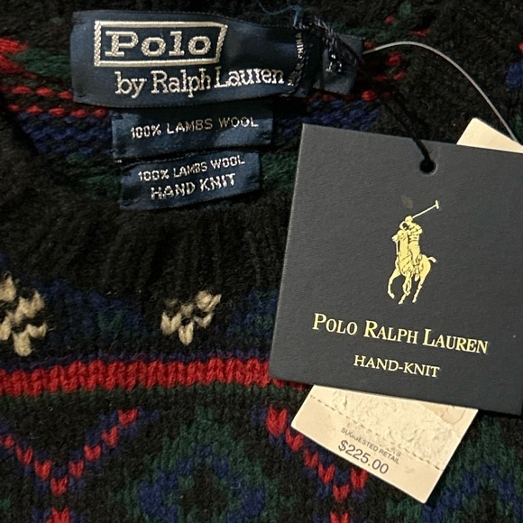 Polo Ralph Lauren Lamb Wool Hand Knit Sweater Size M - Picture 3 of 4